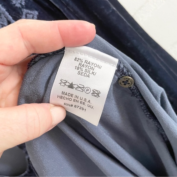 Johnny Was Tunic Embroidered Burnout Velvet Silk-Blend Asym Hem Long Sleeve XL - Picture 9 of 13